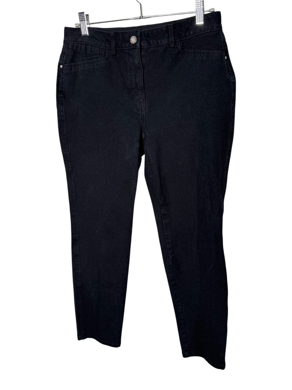 Chico's Black So Slimming Ankle Pants Size 0.5 S Small Cotton Blend Straight
